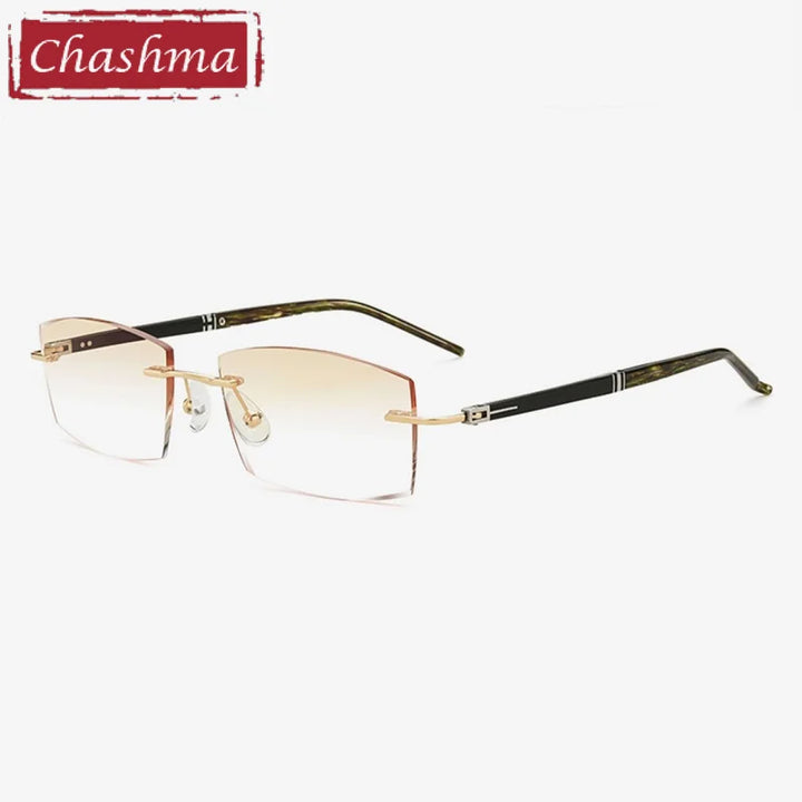 Chashma Men's Rimless Square Titanium Eyeglasses 52056