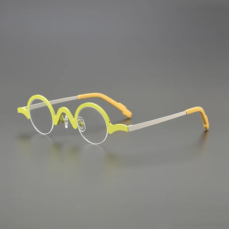 Nobler Unisex Semi Rim Top Round Titanium Eyeglasses 1810 Semi Rim Nobler C6