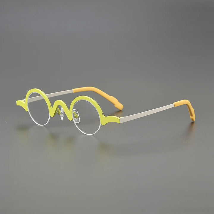Nobler Unisex Semi Rim Top Round Titanium Eyeglasses 1810 Semi Rim Nobler C6