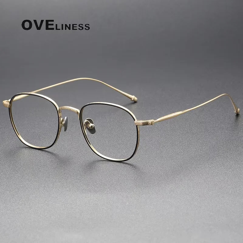 Oveliness Women's Full Rim Polygon Square Titanium Eyeglasses 23090