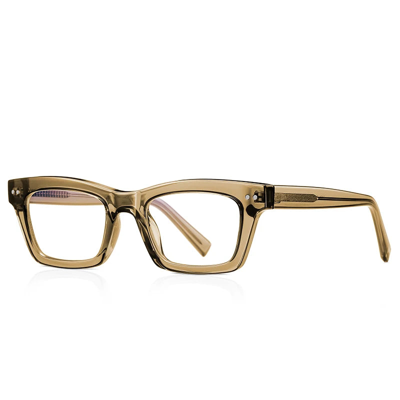 Reven Jate Unisex Full Rim Square Thick Tr 90 Alloy Eyeglasses 42191