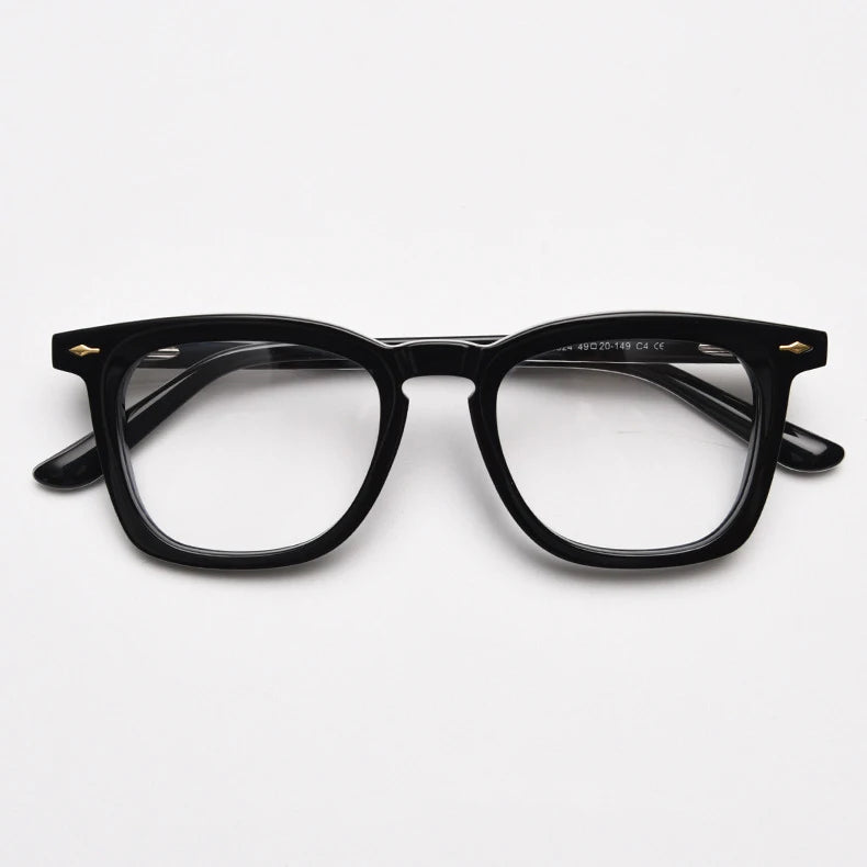 CCspace Unisex Full Rim Big Square Acetate Eyeglasses 57347 Full Rim CCspace Black