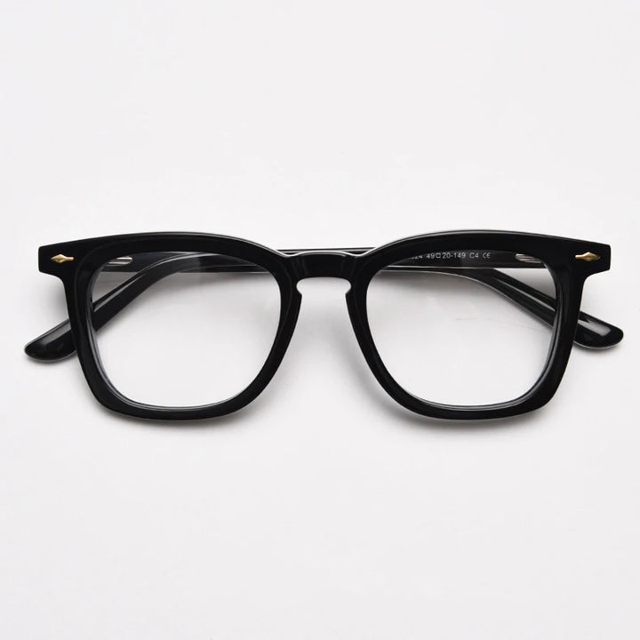 CCspace Unisex Full Rim Big Square Acetate Eyeglasses 57347 Full Rim CCspace Black