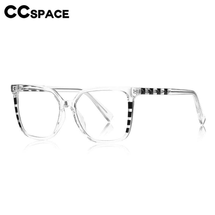 CCspace Unisex Full Rim Square Cat Eye Tr 90 Titanium Eyeglasses 56801 Full Rim CCspace