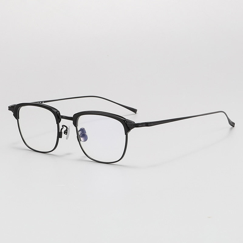 Gatenac Unisex Full Rim Square Acetate Titanium Eyeglasses Gxyj1072 Full Rim Gatenac