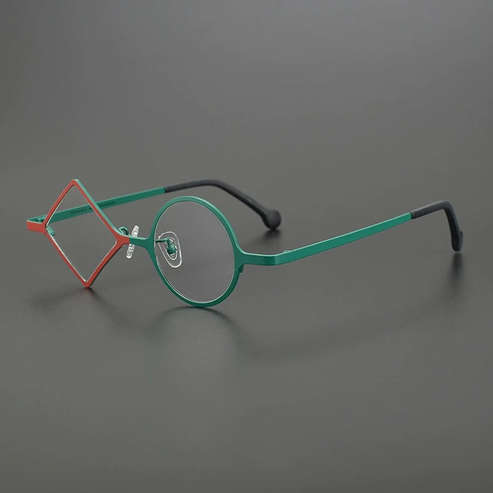 Gatenac Women's Full Rim Round Diamond Titanium Eyeglasses G85852