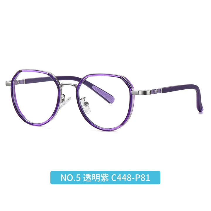 Vicky Youth Unisex Full Rim Flat Top Round Tr 90 Titanium Eyeglasses 5126 Full Rim Vicky TR5126-C5 CHINA