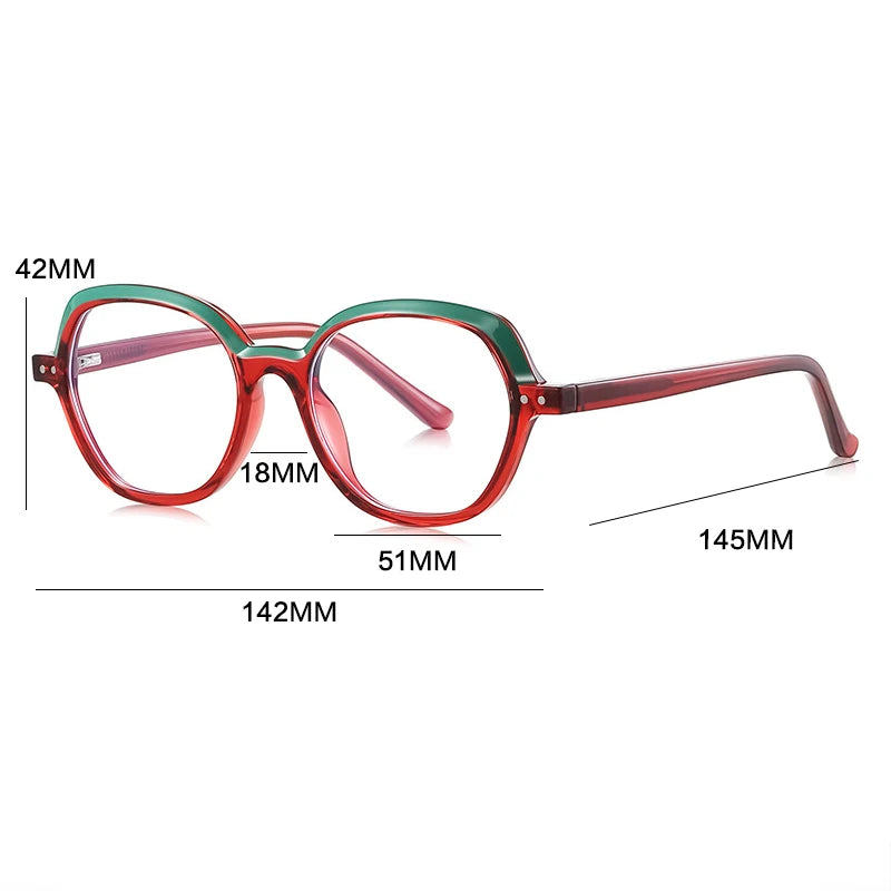 Gatenac Women's Full Rim Oval Tr 90 Titanium Reading Glasses Gxyj9051