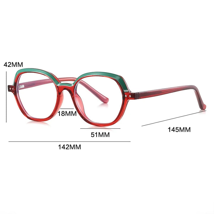 Gatenac Women's Full Rim Oval Tr 90 Titanium Reading Glasses Gxyj9051