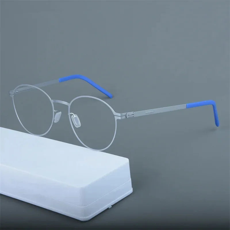 Aimee Women's Full Rim Round Screwless Titanium Eyeglasses 13149