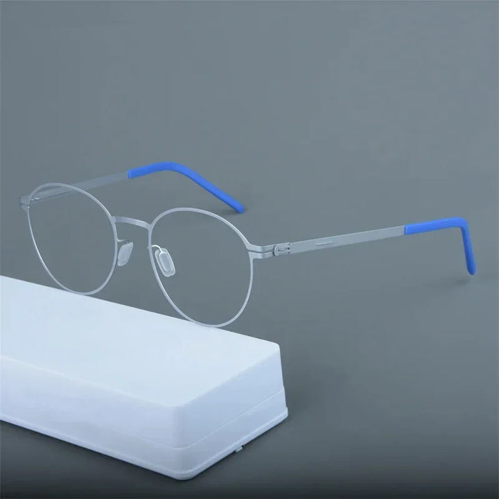 Aimee Women's Full Rim Round Screwless Titanium Eyeglasses 13149