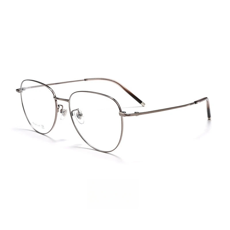 Yimaruili Unisex Full Rim Flat Top Oval Titanium Eyeglasses 68201