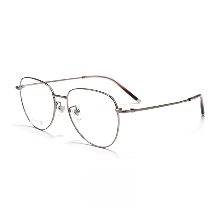 Yimaruili Unisex Full Rim Flat Top Oval Titanium Eyeglasses 68201