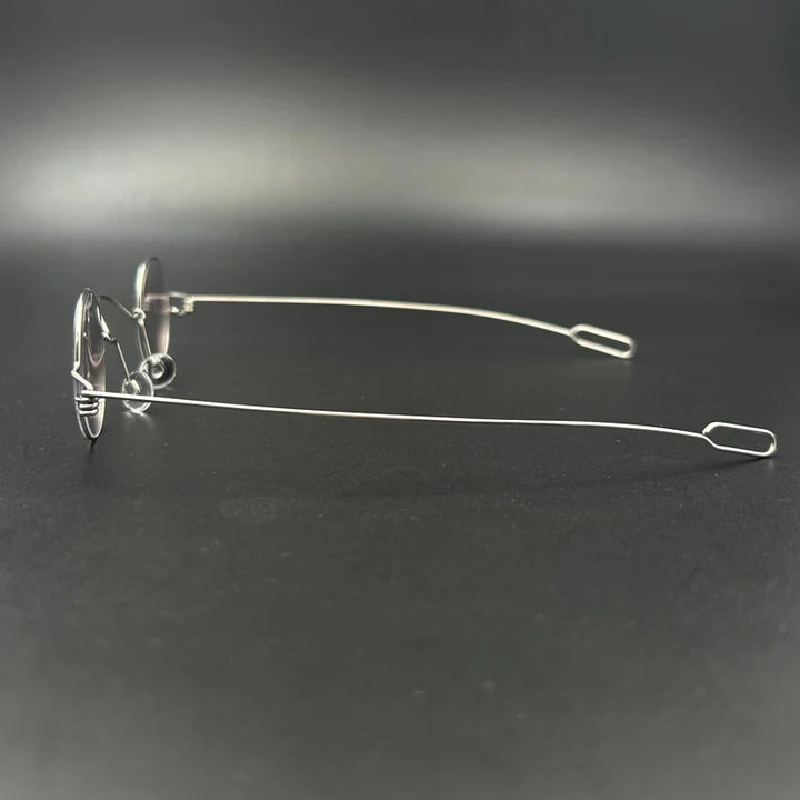 Yujo Unisex Full Rim Small Round Screwless Steel Eyeglasses Full Rim Yujo