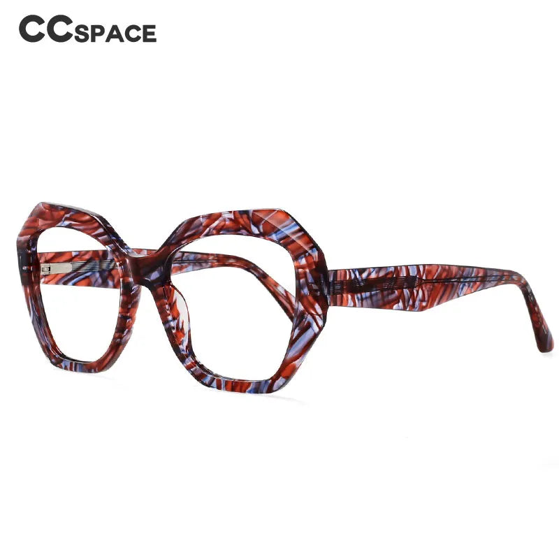 CCSpace Women's Full Rim Oversized Square Acetate Hyperopic Reading Glasses R56958 Reading Glasses CCspace   