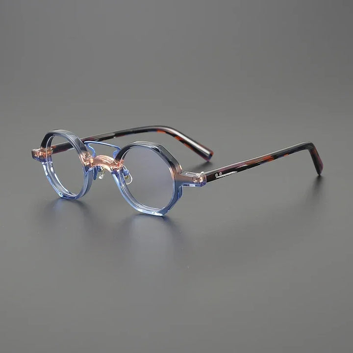 Hewei Unisex Full Rim Polygon Double Bridge Acetate Alloy Eyeglasses 3942 Full Rim Hewei C4