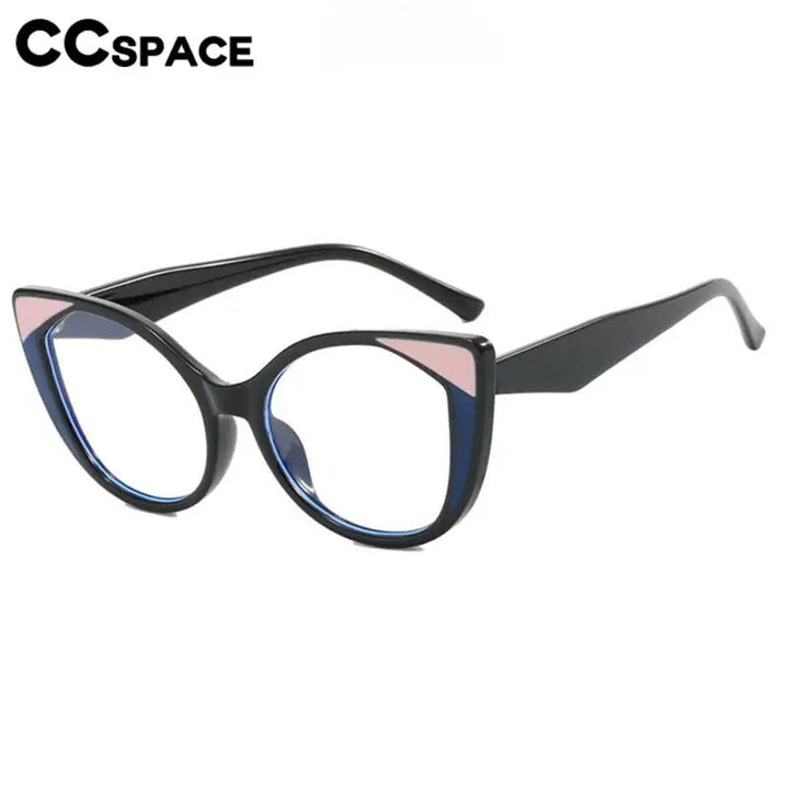 CCspace Women's Full Rim Cat Eye Tr 90 Titanium Hyperopic Eyeglasses R57025 Full Rim CCspace