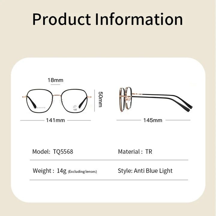 Xbora Unisex Full Rim Polygon Square Alloy Eyeglasses 15568