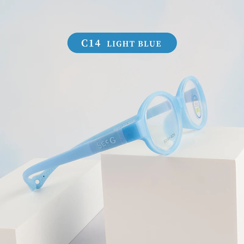 Secg Unisex Children's Full Rim Oval Tr 90 Silicone Eyeglasses 193101 Full Rim Secg C14