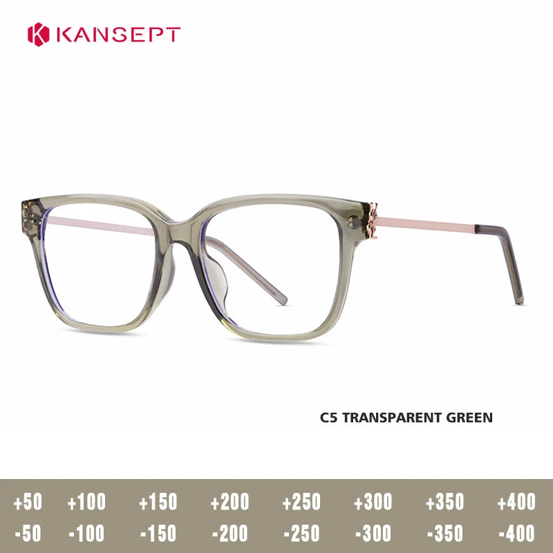 Kansept Unisex Full Rim Square Tr 90 Alloy Reading Glasses 455748