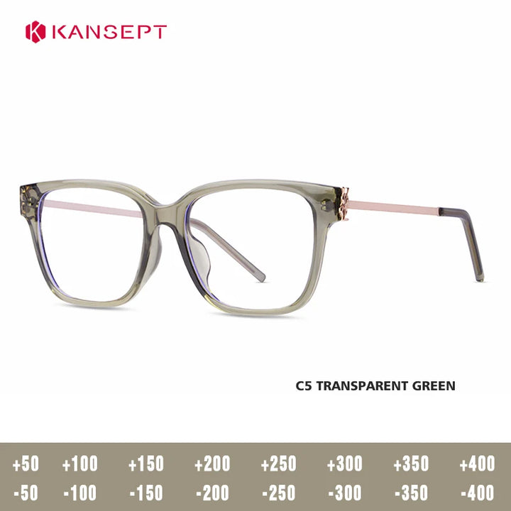 Kansept Unisex Full Rim Square Tr 90 Alloy Reading Glasses 455748