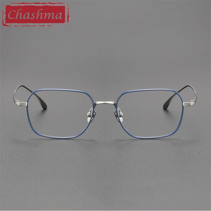 Chashma Ottica Men's Full Rim Small Square Titanium Eyeglasses 14539 Full Rim Chashma Ottica   