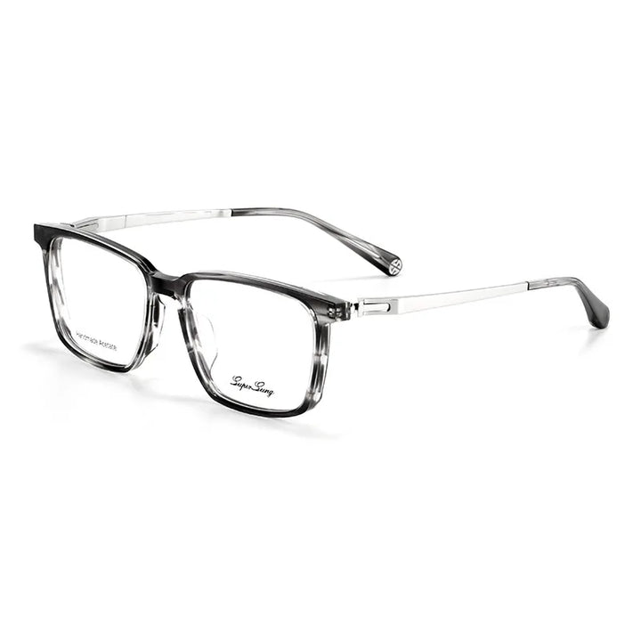 Nobler Unisex Full Rim Square Acetate Titanium Eyeglasses 71070 Full Rim Nobler C2