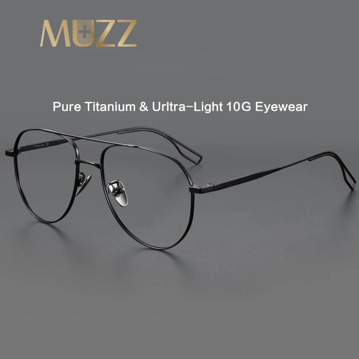 Muzz Unisex Full Rim Oval Double Bridge Titanium Eyeglasses 45016
