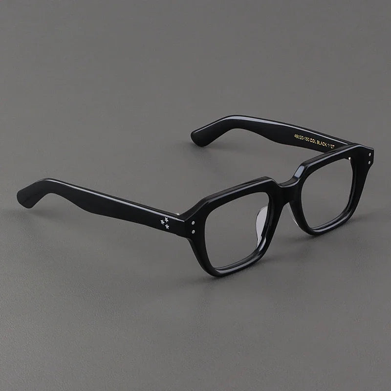 Hewei Unisex Full Rim Flat Top Square Acetate Eyeglasses 14536 Full Rim Hewei C3 CHINA