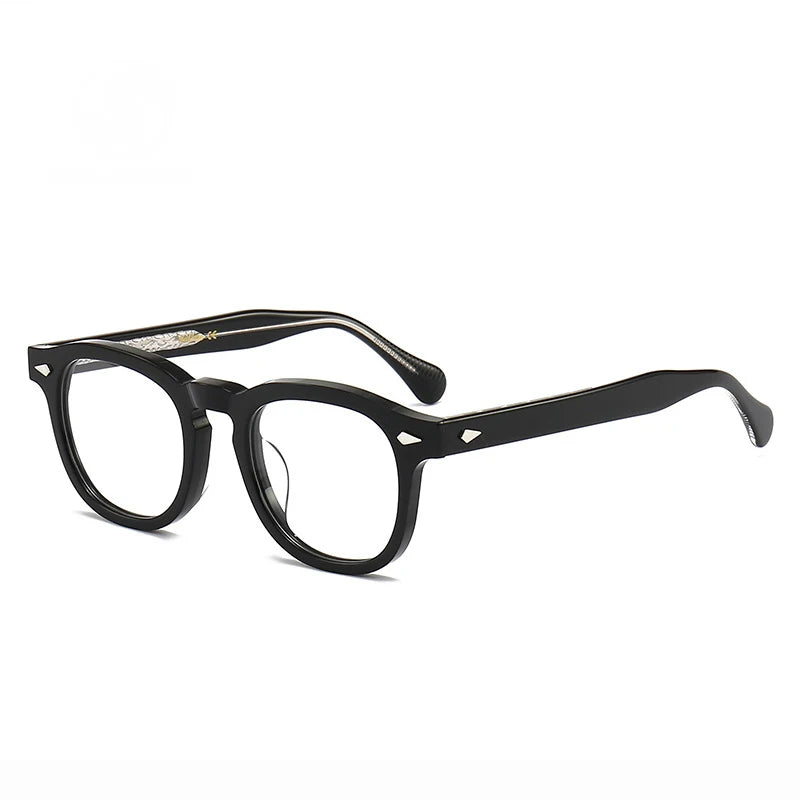 Black Mask Unisex Full Rim Acetate Square Eyeglasses L504 Full Rim Black Mask   