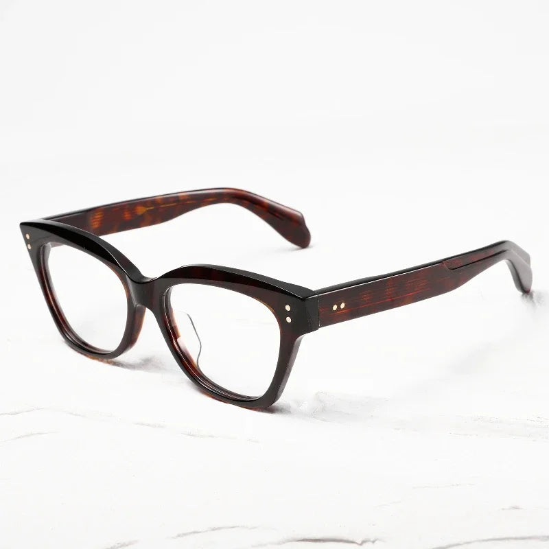 Muzz Unisex Full Rim Square Polygon Thick Acetate Eyeglasses 416764