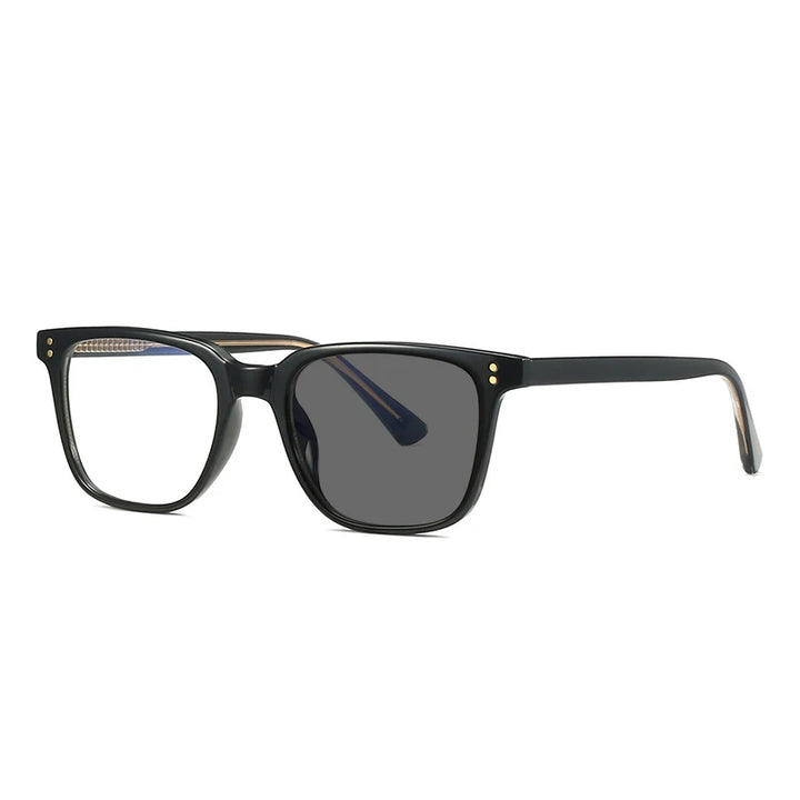 Kocolior Unisex Full Rim Square Acetate Alloy Hyperopic Reading Glasses 2021b Reading Glasses Kocolior Photochromic Black 0