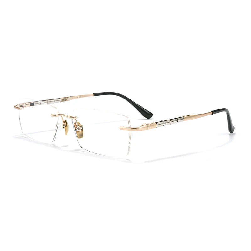 Xbora Unisex Rimless Square Titanium Eyeglasses 79037
