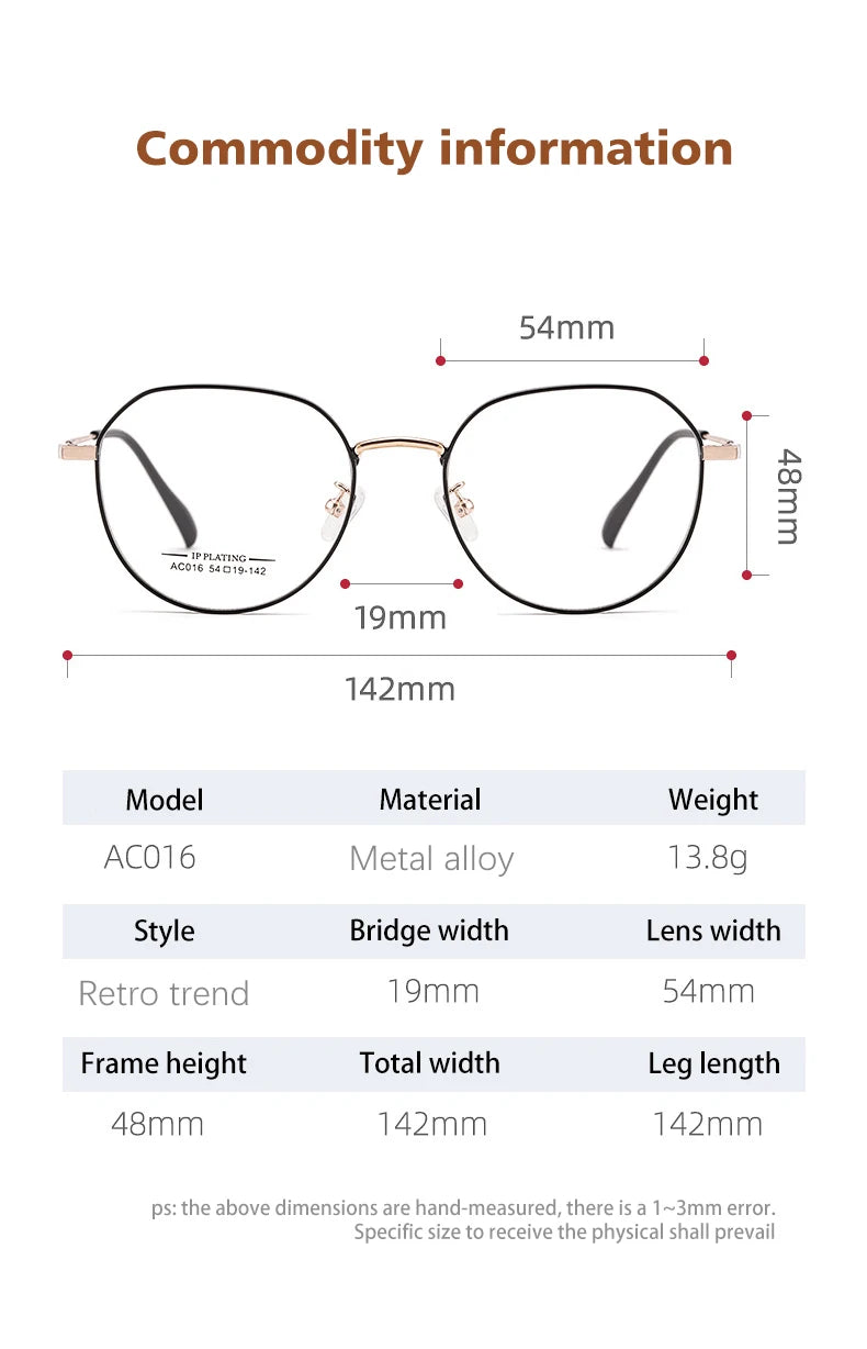 Vicky Unisex Full Rim Oval Polygon Alloy Reading Glasses 622016