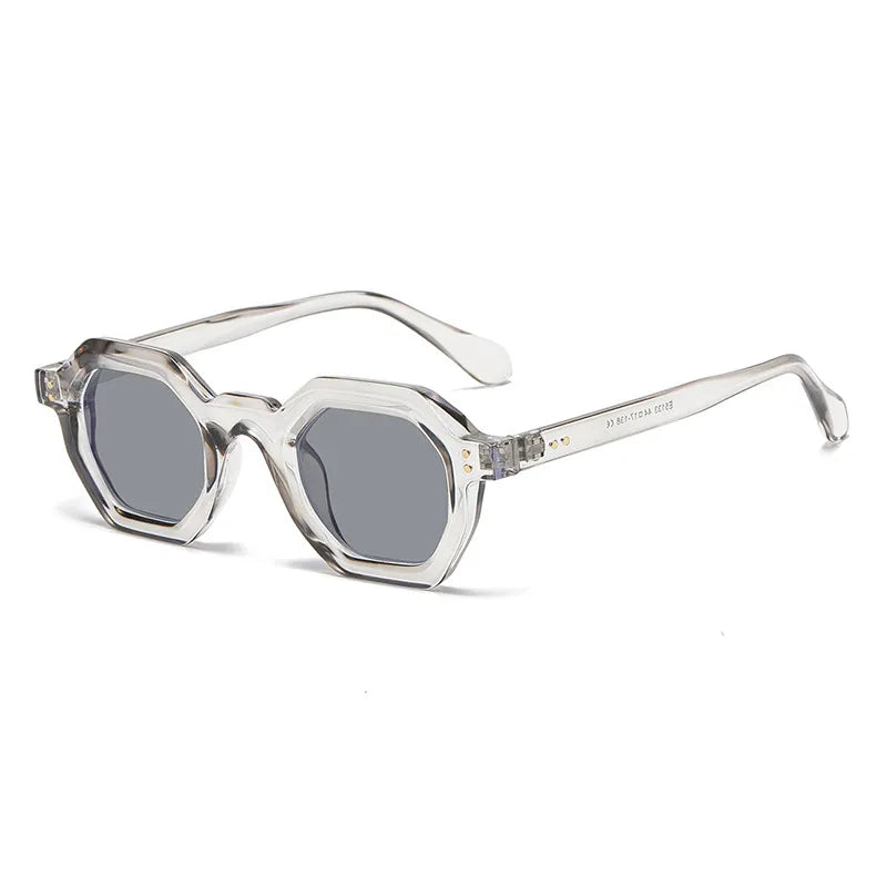 CCspace Unisex Full Rim Polygon Plastic Eyeglasses 56891 Full Rim CCspace C2Grey