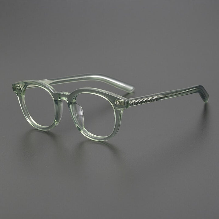 Gatenac Unisex Full Rim Round Square Handcrafted  Acetate Eyeglasses Gxyj1028 Full Rim Gatenac
