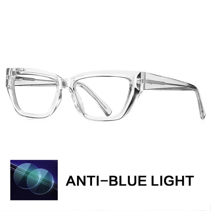 Gatenac Women's Full Rim Square Tr 90 Titanium Reading Glasses G2155