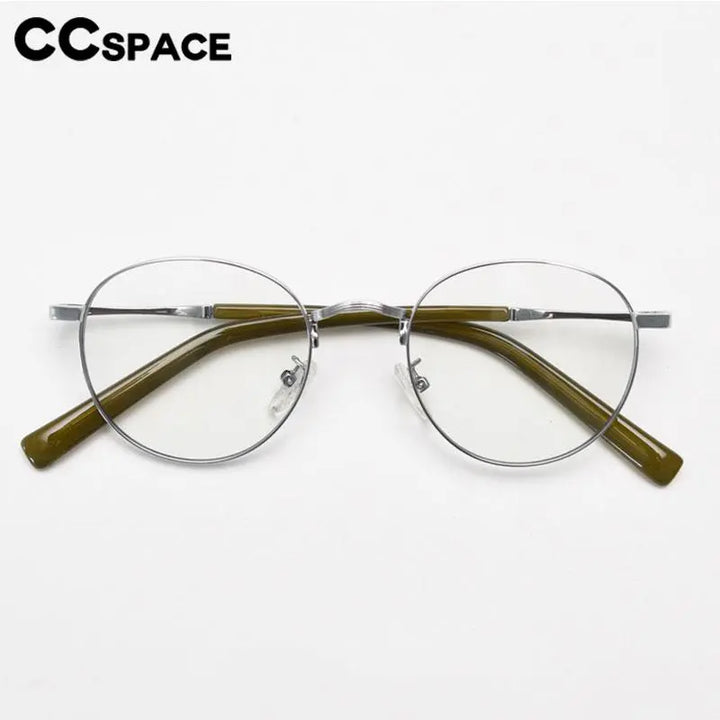 CCspace Unisex Full Rim Round Alloy Eyeglasses 56836 Full Rim CCspace