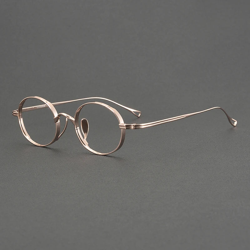 Muzz Men's Full Rim Oval Round Titanium Eyeglasses 566801