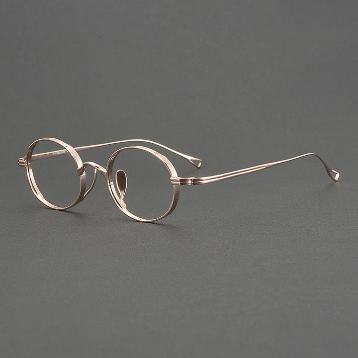 Muzz Men's Full Rim Oval Round Titanium Eyeglasses 566801