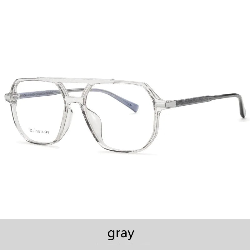 Kocolior Unisex Full Rim Oval Double Bridge Acetate Eyeglasses 7821 Full Rim Kocolior Gray China