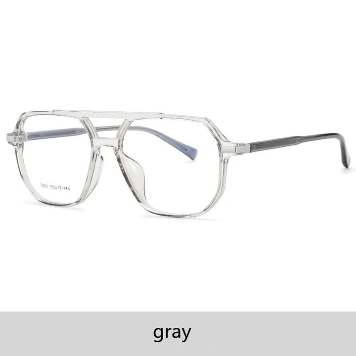 Kocolior Unisex Full Rim Oval Double Bridge Acetate Eyeglasses 7821 Full Rim Kocolior Gray China