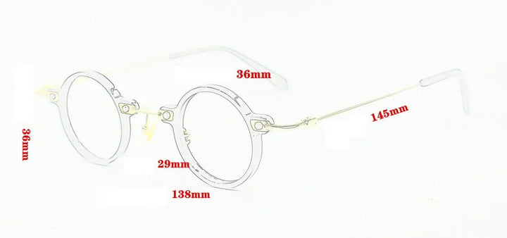 Cubojue Unisex Full Rim Round Acetate Reading Glasses 6449 Reading Glasses Cubojue