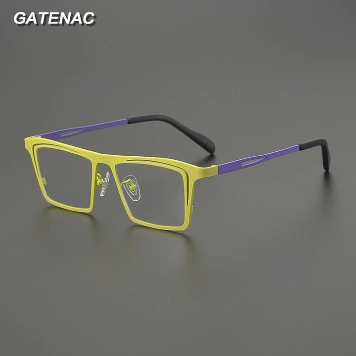 Gatenac Unisex Full Rim Brow Line Square Titanium Eyeglasses G85879