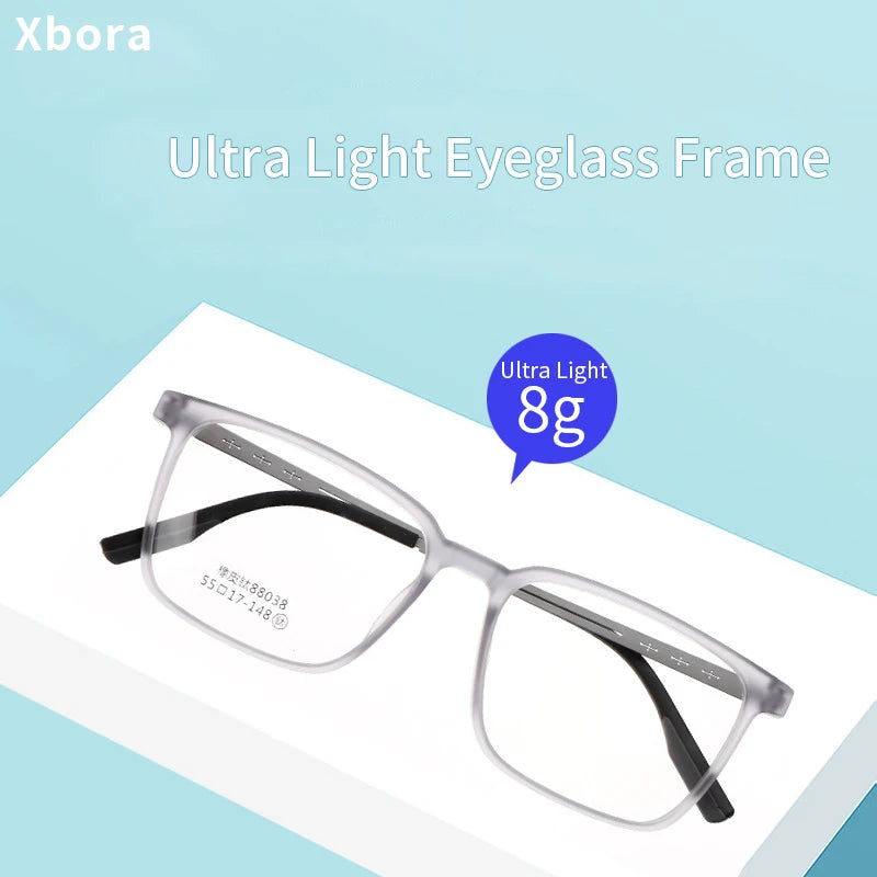 Xbora Unisex Full Rim Square Tr 90 Titanium Eyeglasses 88038