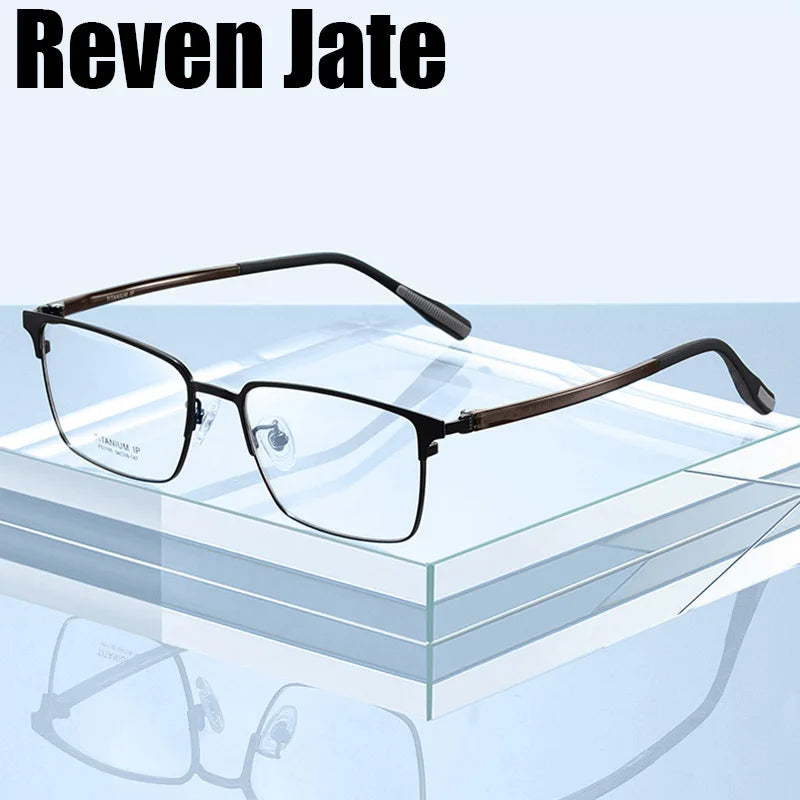 Reven Jate Unisex Full Rim Square Titanium Eyeglasses 51105