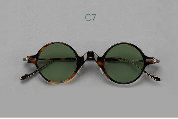 Yujo Unisex Full Rim Round Titanium Acetate Polarized Sunglasses 4128B Full Rim Yujo C7 China