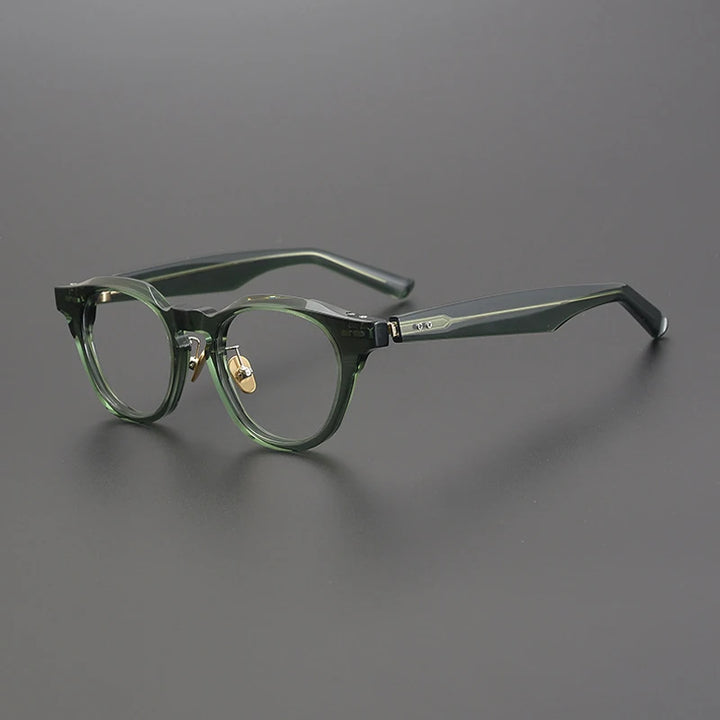 Gatenac Unisex Full Rim Round Acetate Eyeglasses Gxyj1189 Full Rim Gatenac Green
