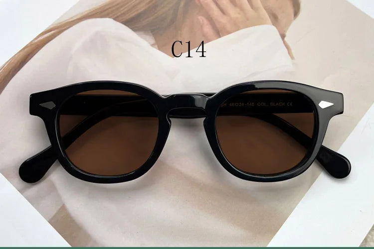 Yujo Women's Full Rim Oval Square Acetate Polarized Sunglasses Y4638 Sunglasses Yujo C14 CHINA