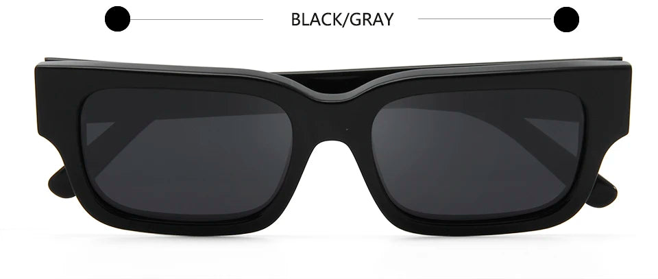 Esnbie Unisex Full Rim Square Thick Acetate Sunglasses 230121